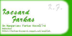 kocsard farkas business card